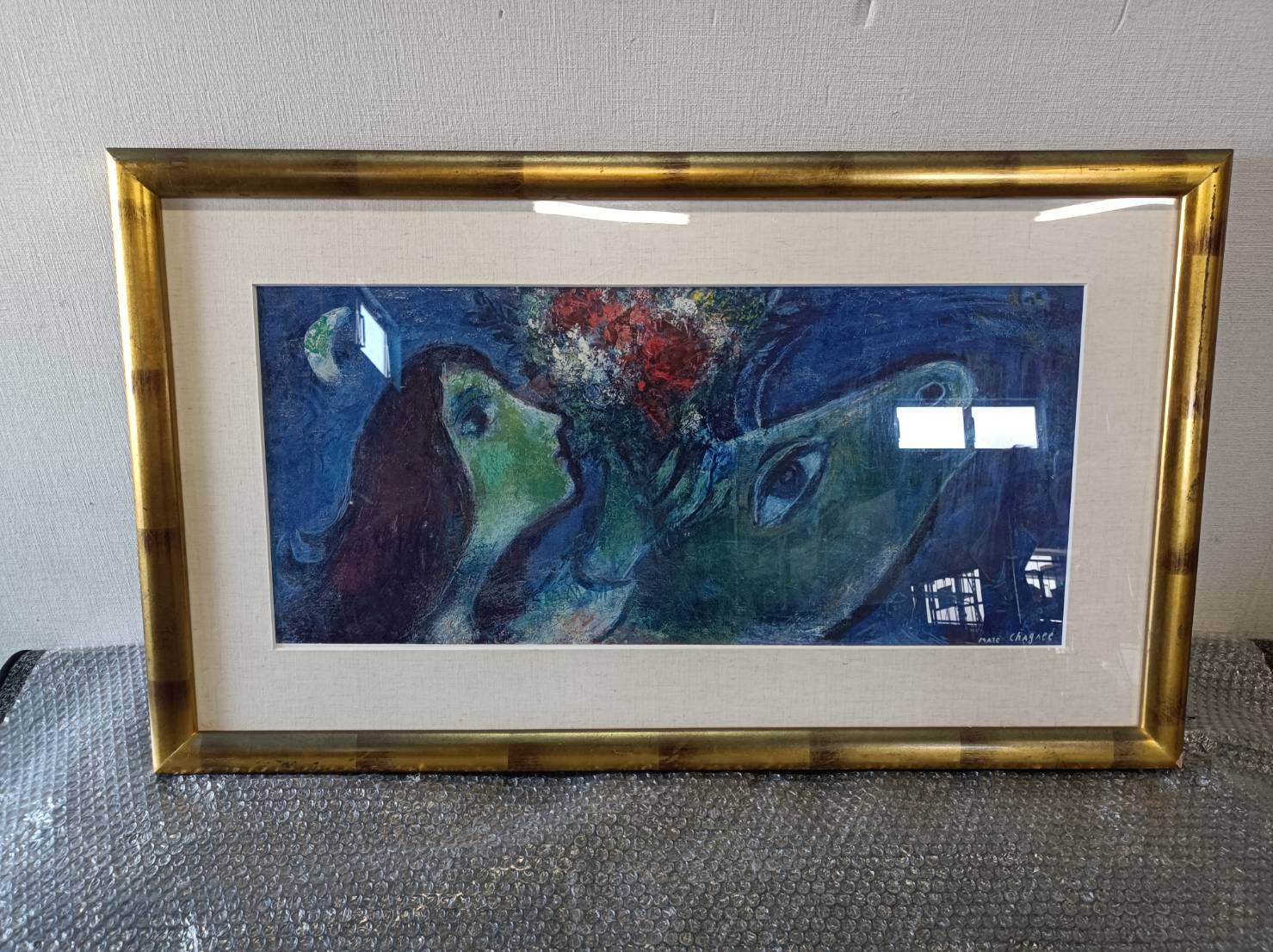 飯田四郎、【楽園（I)】、希少な額装用画集より、新品額装付、状態良好