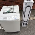千葉県四街道市での不用品回収の作業写真（洗濯機、エアマルチプライアー）