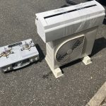 千葉県習志野市での不用品回収の作業写真（ガスコンロ、エアコン一式）