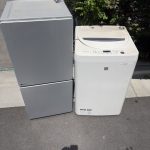 千葉県習志野市での不用品回収の作業写真（洗濯機、冷蔵庫）