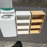 千葉県佐倉市での不用品回収の作業写真（洗濯機、棚×2）