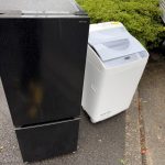 千葉県四街道市での不用品回収の作業写真（冷蔵庫、洗濯機）