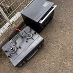 千葉県船橋市での不用品回収の作業写真（電子レンジ、ガスコンロ）