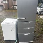 千葉県八街市での不用品回収の作業写真（洗濯機、冷蔵庫）