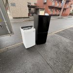 千葉県船橋市での不用品回収の作業写真（冷蔵庫、洗濯機）