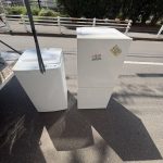 千葉県習志野市での不用品回収の作業写真（冷蔵庫、洗濯機）