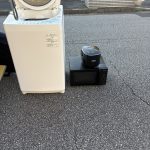 千葉県柏市での不用品回収の作業写真（洗濯機、炊飯器、電子レンジ）