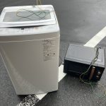 千葉県印西市での不用品回収の作業写真（洗濯機、電子レンジ）