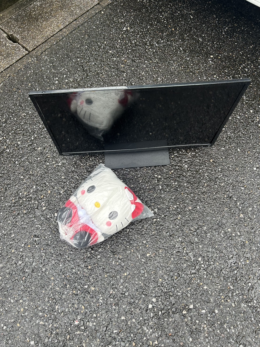 千葉県柏市での不用品回収の作業写真（テレビ、ぬいぐるみ）